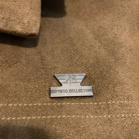 AE Emporio Suede-Feel Jacket - Faux Fur Collar Made in Italy Quilted Lining - L - Picture 6 of 13